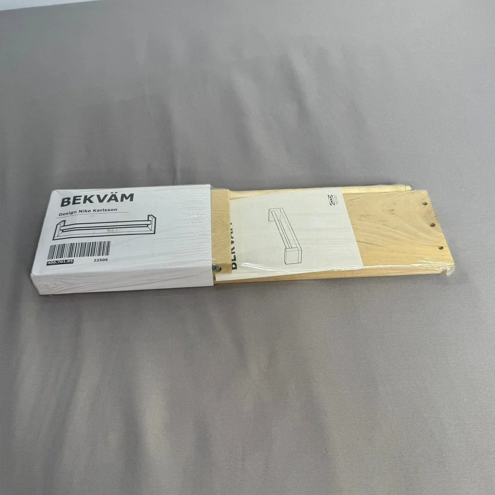 IKEA BEKVAM Spice Rack Solid Wood Wall Mounted Storage Shelf 400.701.85 NEW